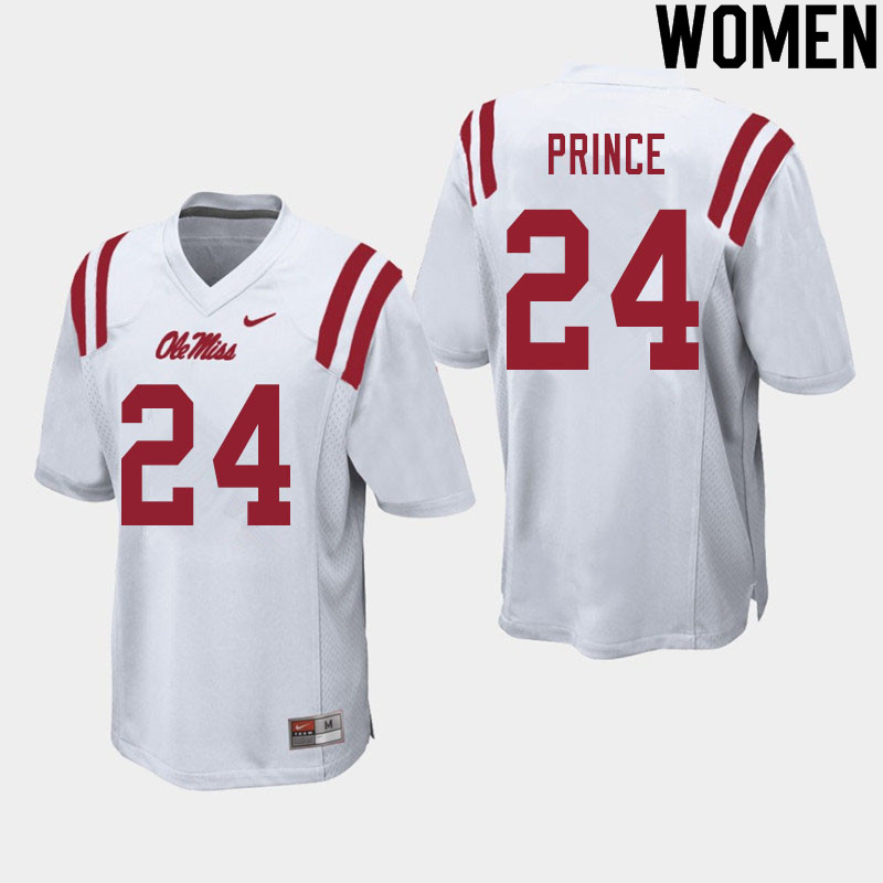 Women #24 Deantre Prince Ole Miss Rebels College Football Jerseys Sale-White